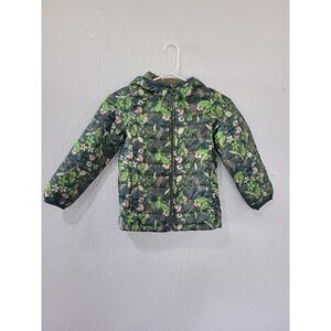 Amazon‎ Essentials Puffer Jacket Floral Print Hooded Lightweight Size S #9